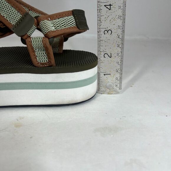 Teva Women's Flatform Universal Mesh Sandals Green Platform Sandals Size 10 - Picture 6 of 8